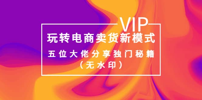 某收费培训：玩转电商卖货新模式，五位大佬分享独门秘籍（无水印）-爱省资源网