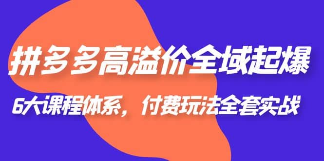 拼多多-高溢价 全域 起爆，6大课程体系，付费玩法全套实战-爱省资源网