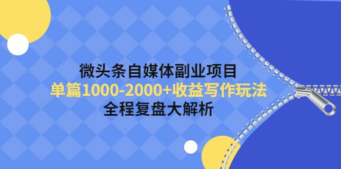 微头条自媒体副业项目，收益写作玩法，全程复盘大解析-爱省资源网