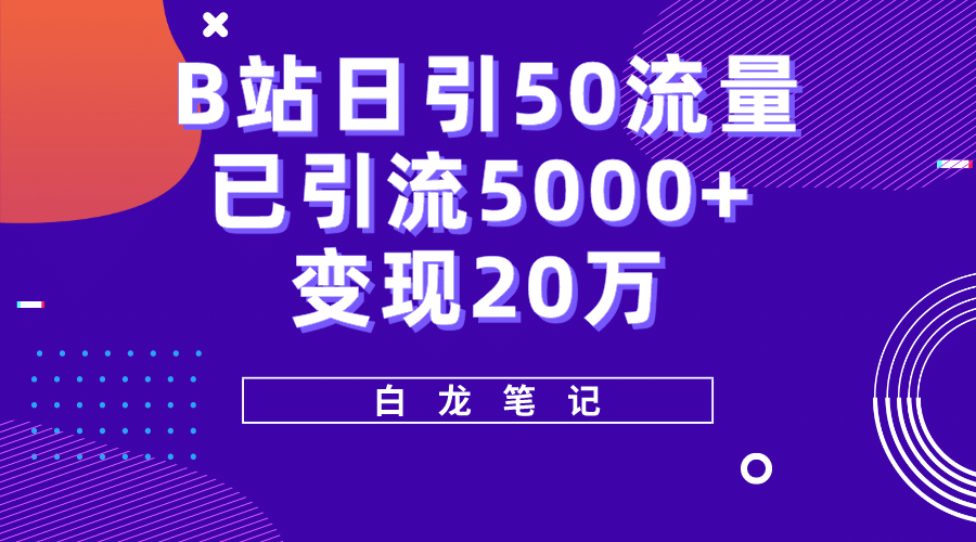 B站日引50+流量，实战已引流5000+变现20万，超级实操课程-爱省资源网