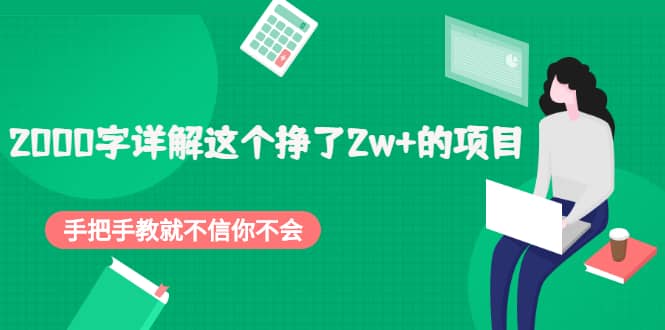 2000字详解这个挣了2w+的项目，手把手教就不信你不会【付费文章】-爱省资源网
