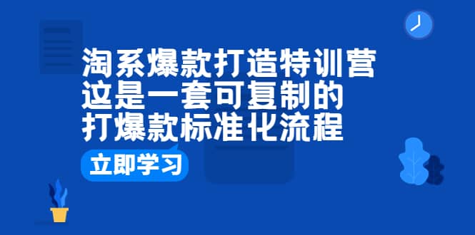 淘系爆款打造特训营：这是一套可复制的打爆款标准化流程-爱省资源网