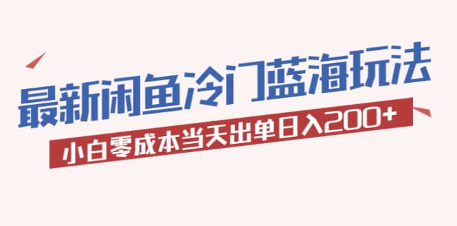 2023最新闲鱼冷门蓝海玩法，小白零成本当天出单日入200+-爱省资源网