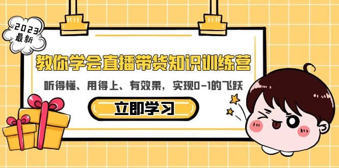 教你学会直播带货知识训练营，听得懂、用得上、有效果，实现0-1的飞跃-爱省资源网