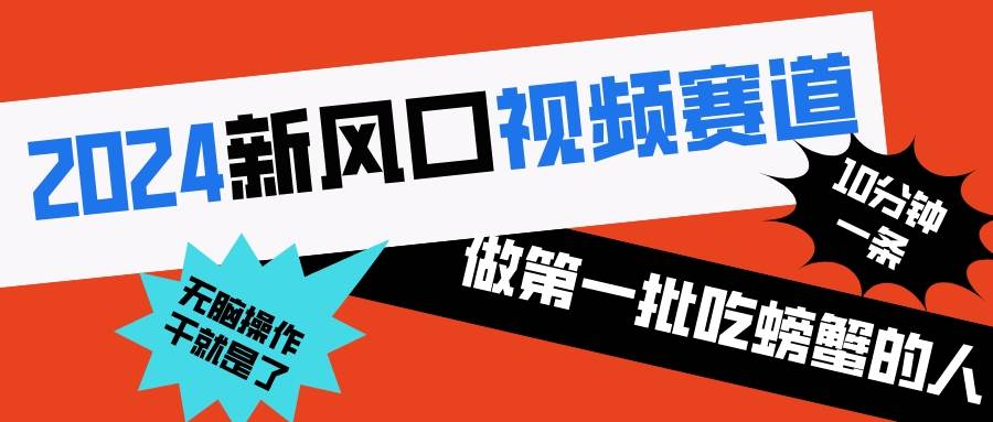 2024新风口视频赛道 做第一批吃螃蟹的人 10分钟一条原创视频 小白无脑操作1-爱省资源网