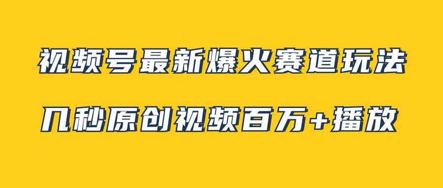 视频号最新爆火赛道玩法，几秒视频可达百万播放，小白即可操作（附素材）-爱省资源网