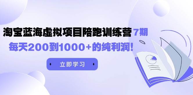 黄岛主《淘宝蓝海虚拟项目陪跑训练营7期》每天200到1000+的纯利润-爱省资源网