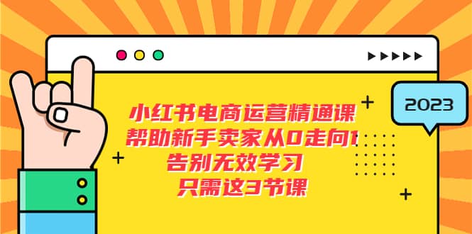 小红书电商·运营精通课，帮助新手卖家从0走向1 告别无效学习（7节视频课）-爱省资源网