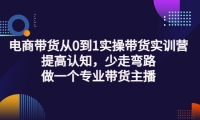 电商带货从0到1实操带货实训营:提高认知,少走弯路,做一个专业带货主播-爱省资源网