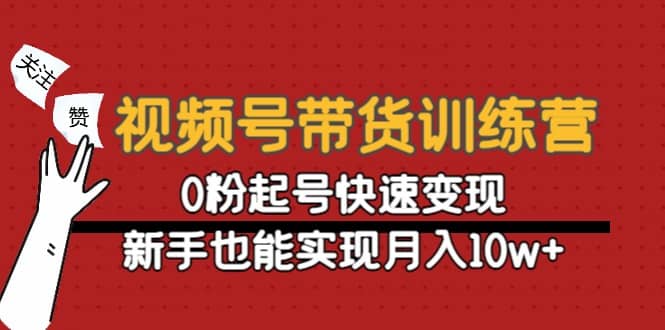 视频号带货训练营：0粉起号快速变现-爱省资源网