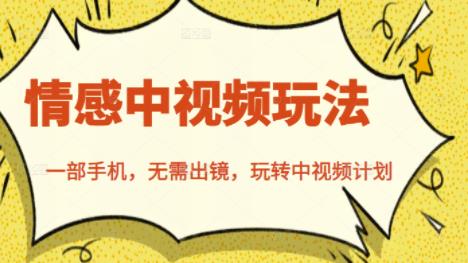 北北情感中视频玩法，一部手机，无需出镜，玩转中视频计划-爱省资源网