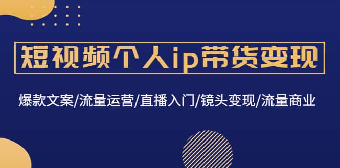 短视频个人ip带货变现：爆款文案/流量运营/直播入门/镜头变现/流量商业-爱省资源网