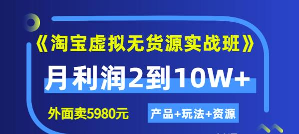 《淘宝虚拟无货源实战班》线上第四期：月利润2到10W+（产品+玩法+资源)-爱省资源网