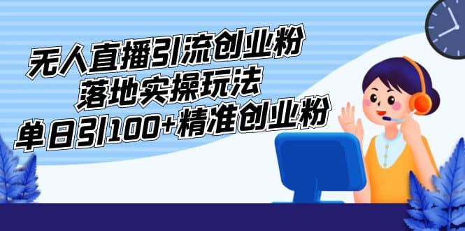 外面收费3980的无人直播引流创业粉落地实操玩法，单日引100+精准创业粉-爱省资源网