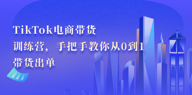 TikTok电商带货训练营，手把手教你从0到1带货出单-爱省资源网