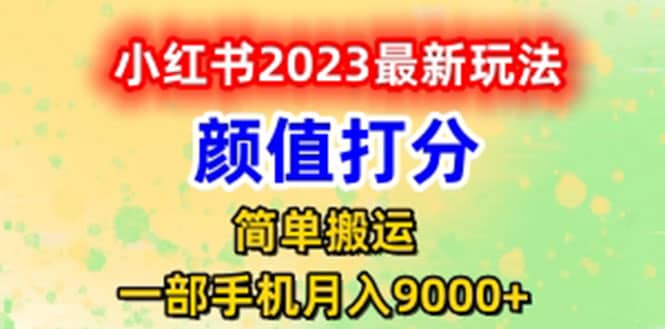 最新小红书颜值打分玩法，日入300+闭环玩法-爱省资源网