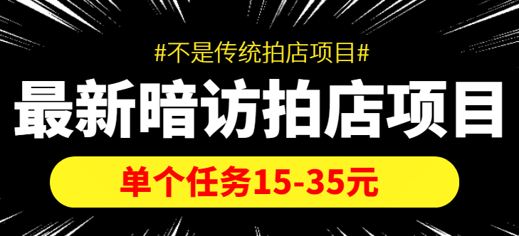 【信息差项目】最新暗访拍店项目，单个任务15-35元（不是传统拍店项目）-爱省资源网