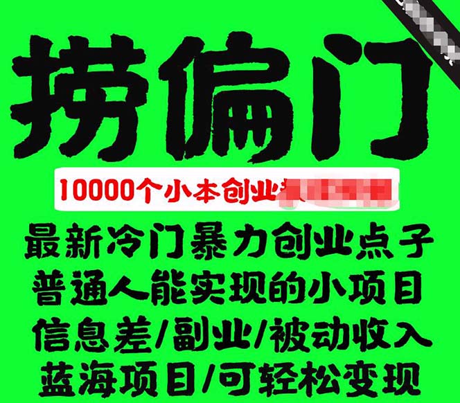千款捞偏门小本创业小项目，总有一款适合你【无水印】-爱省资源网