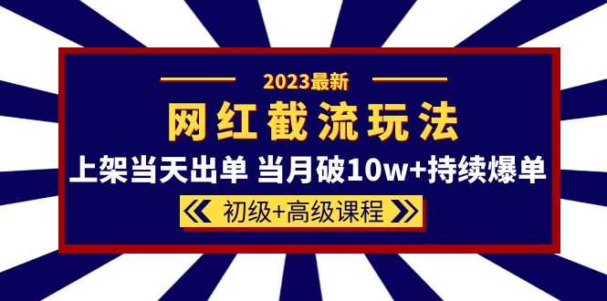 2023网红·同款截流玩法【初级+高级课程】上架当天出单 当月破10w+持续爆单-爱省资源网