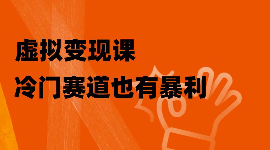 虚拟变现课，冷门赛道也有暴利，手把手教你玩转冷门私域-爱省资源网