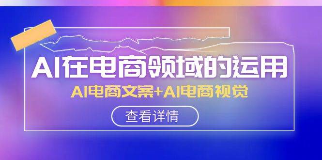 AI-在电商领域的运用线上课，AI电商文案+AI电商视觉（14节课）-爱省资源网