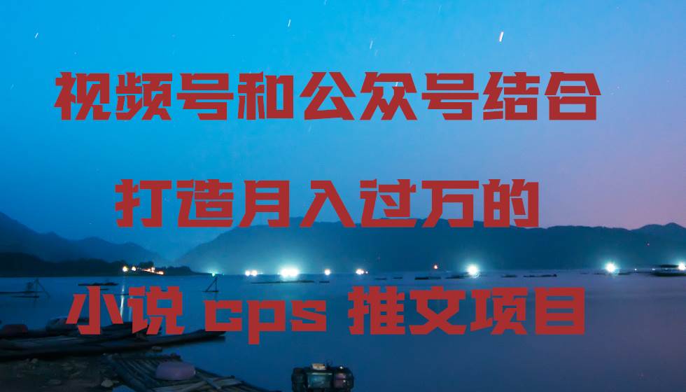 视频号和公众号结合打造月入过万的小说cps推文项目-爱省资源网