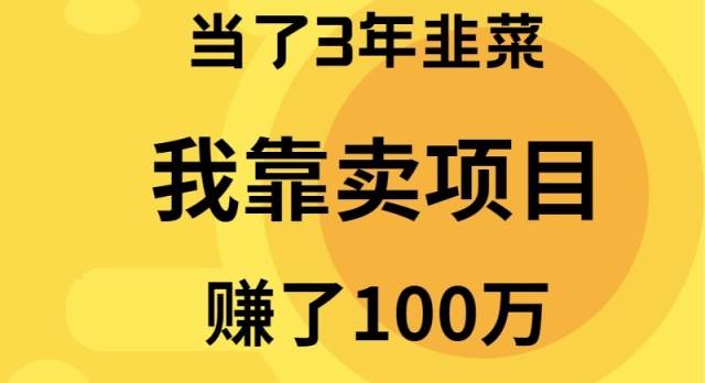 当了3年韭菜，我靠卖项目赚了100万-爱省资源网