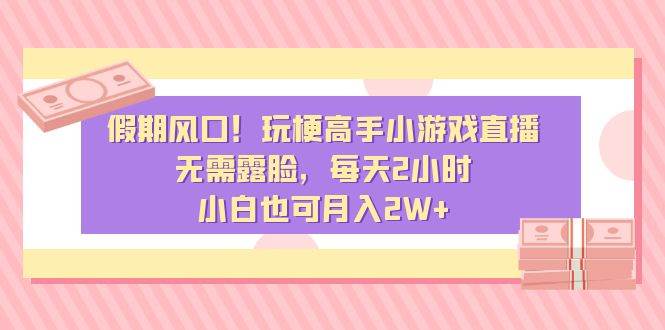 假期风口！玩梗高手小游戏直播，无需露脸，每天2小时，小白也可月入2W+-爱省资源网