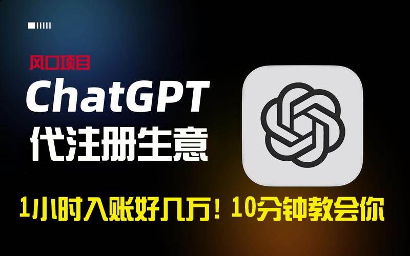 一小时入账好几万！利润大到吓人的ChatGPT代注册小生意，10分钟教会你，…-爱省资源网