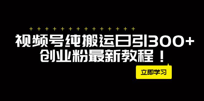 外面卖2580视频号纯搬运日引300+创业粉最新教程！-爱省资源网