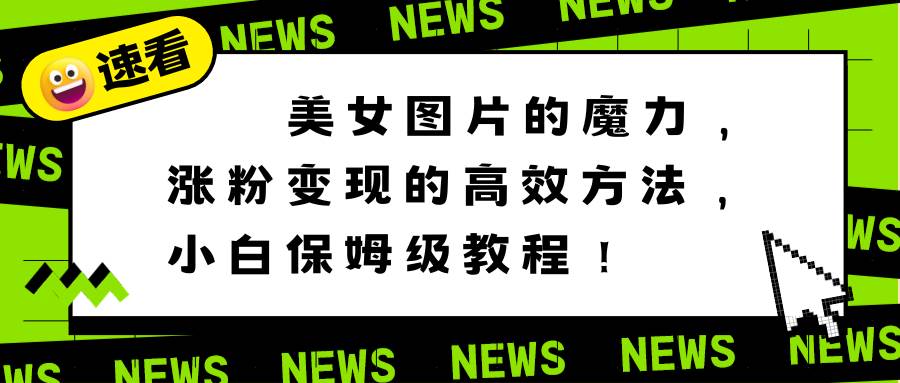 美女图片的魔力，涨粉变现的高效方法，小白保姆级教程！-爱省资源网