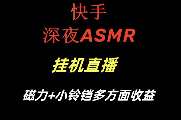 快手深夜ASMR挂机直播磁力+小铃铛多方面收益-爱省资源网