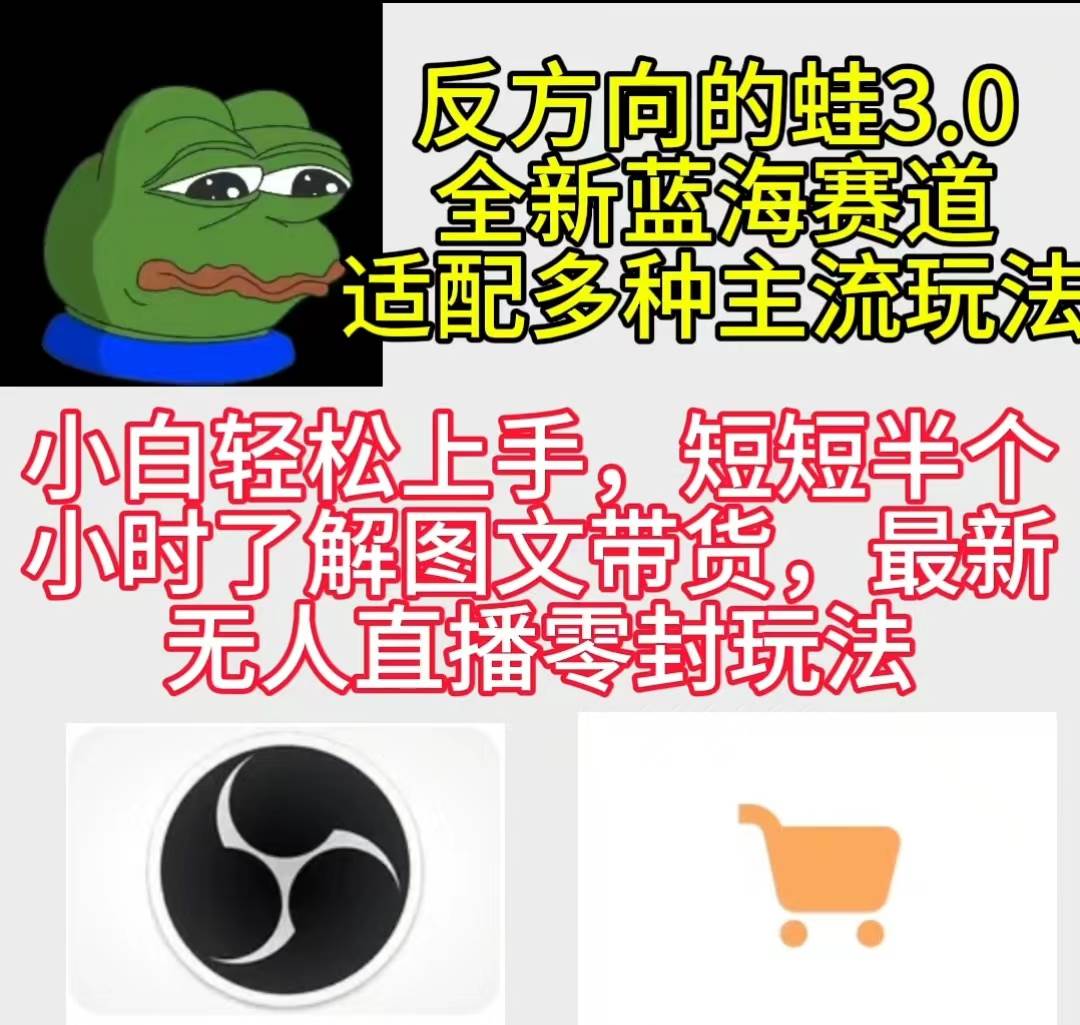 反方向的蛙3.0，图文最新玩法，变现多元化，新蓝海项目，小白轻松上手-爱省资源网