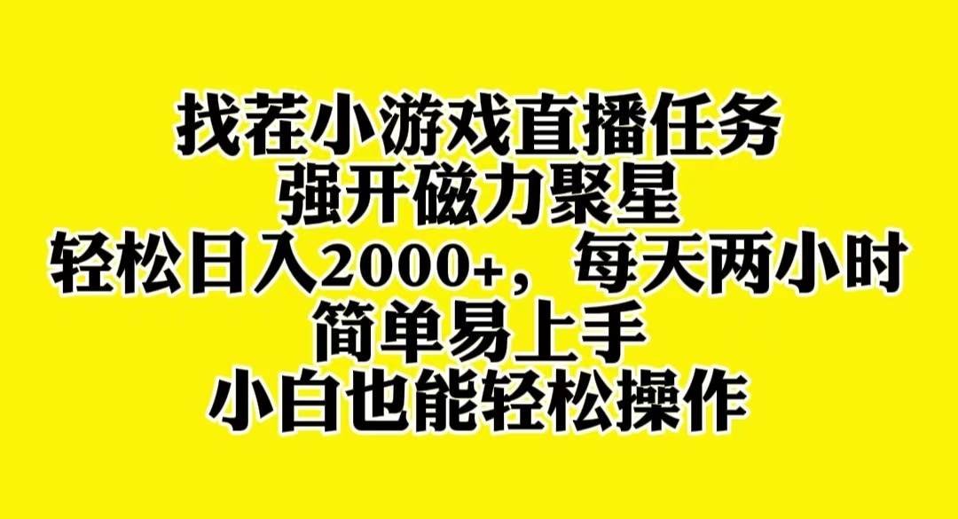 找茬小游戏直播，强开磁力聚星，轻松日入2000+，小白也能轻松上手-爱省资源网