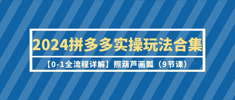 2024拼多多实操玩法合集【0-1全流程详解】照葫芦画瓢（9节课）-爱省资源网