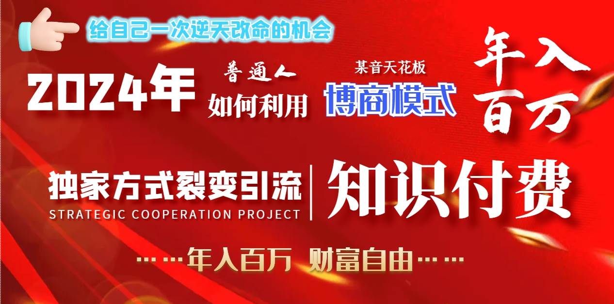 2024年普通人如何利用博商模式做翻身项目年入百万，财富自由-爱省资源网