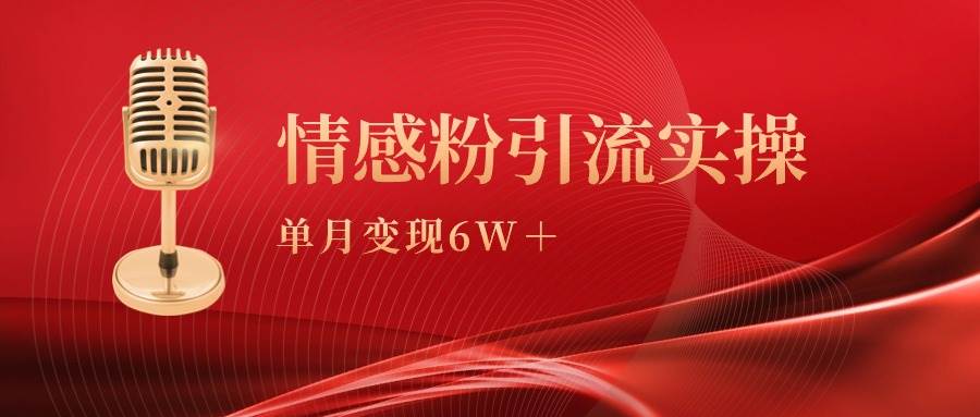 单月变现6w+，情感粉引流变现实操课-爱省资源网