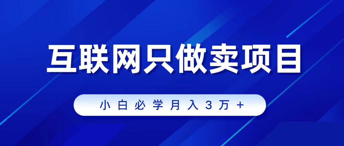 互联网的尽头就是卖项目，被割过韭菜的兄弟们必看！轻松月入三万以上！-爱省资源网