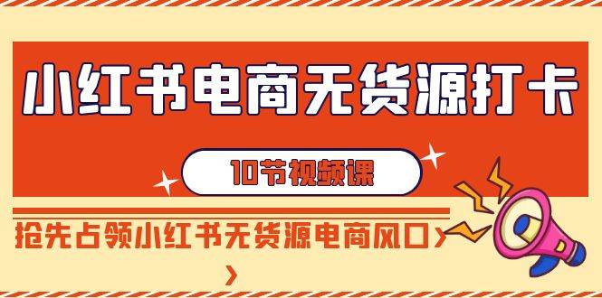 小红书电商-无货源打卡，抢先占领小红书无货源电商风口（10节课）-爱省资源网