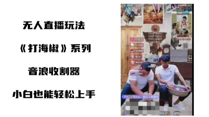 打海椒无人直播整蛊项目，小白轻松上手撸音浪收割器（教程+工具+素材）-爱省资源网