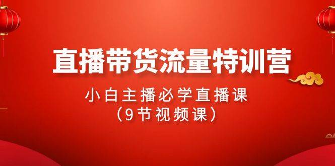 2024直播带货流量特训营，小白主播必学直播课（9节视频课）-爱省资源网