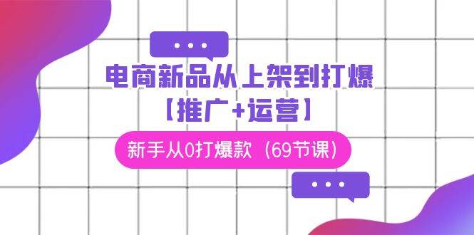 电商 新品从上架到打爆【推广+运营】，新手从0打爆款（69节课）-爱省资源网