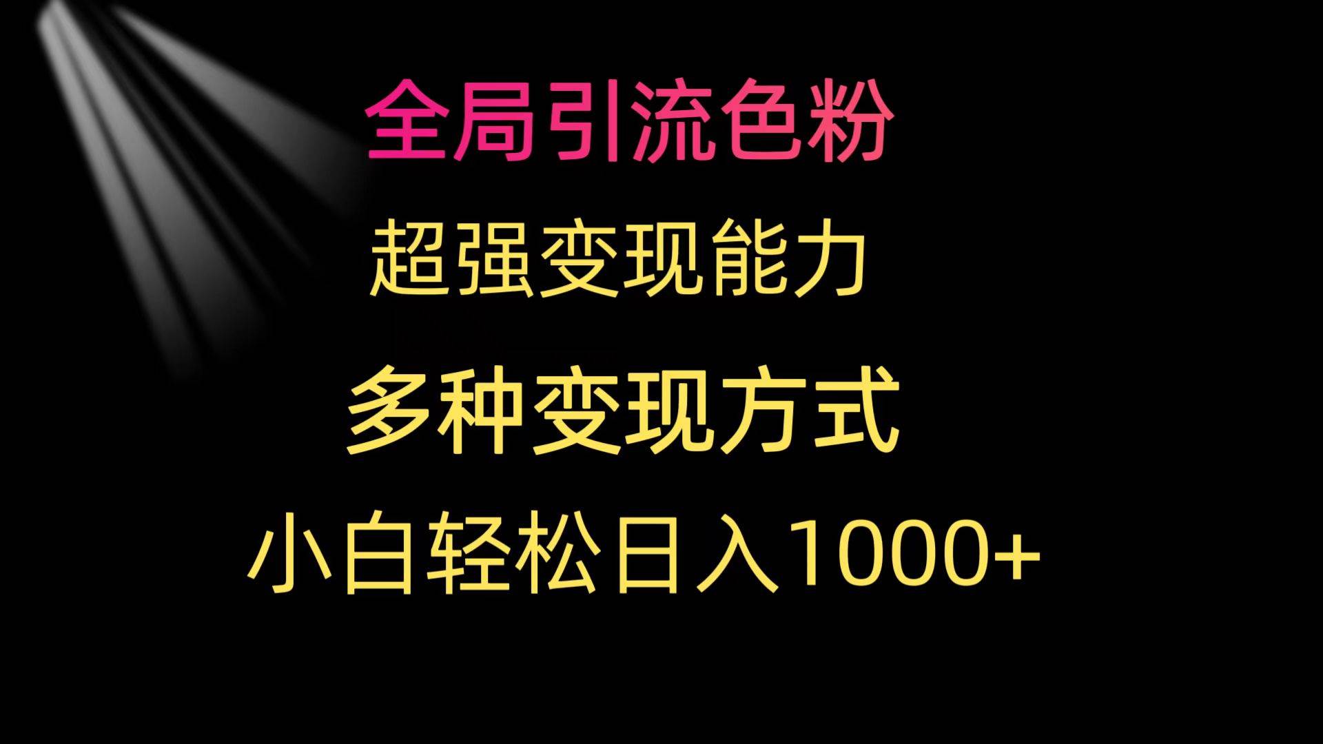 全局引流色粉 超强变现能力 多种变现方式 小白轻松日入1000+-爱省资源网