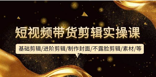 短视频带货剪辑实操课：基础剪辑/进阶剪辑/制作封面/不露脸剪辑/素材/等等-爱省资源网