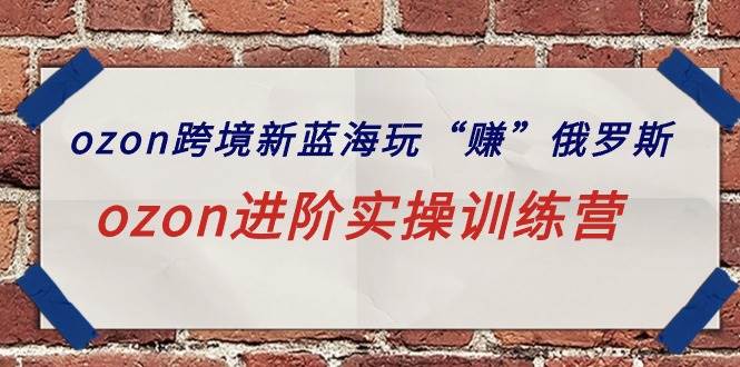 ozon跨境新蓝海玩“赚”俄罗斯，ozon进阶实操训练营-爱省资源网