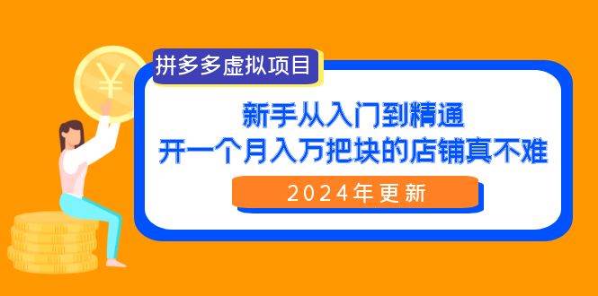 拼多多虚拟项目：入门到精通，开一个月入万把块的店铺 真不难（24年更新）-爱省资源网