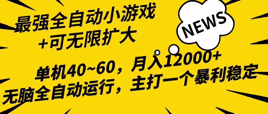 2024最新全网独家小游戏全自动，单机40~60,稳定躺赚，小白都能月入过万-爱省资源网