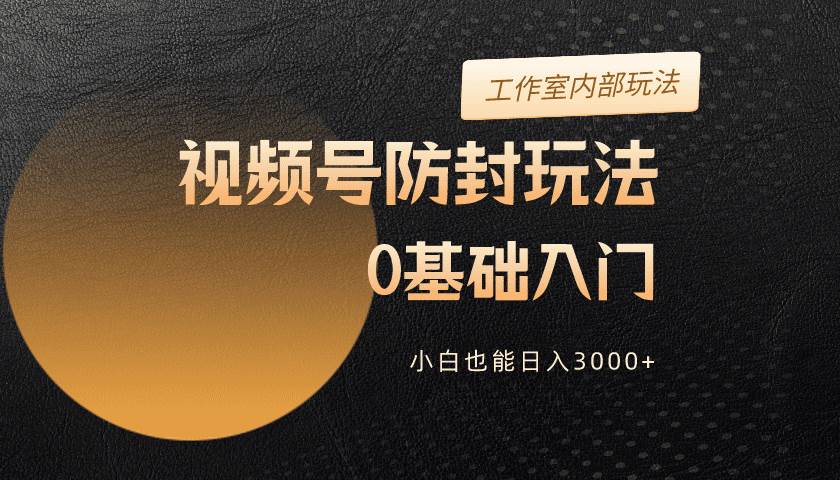 2024视频号升级防封玩法，零基础入门，小白也能日入3000+-爱省资源网
