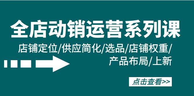 全店·动销运营系列课：店铺定位/供应简化/选品/店铺权重/产品布局/上新-爱省资源网