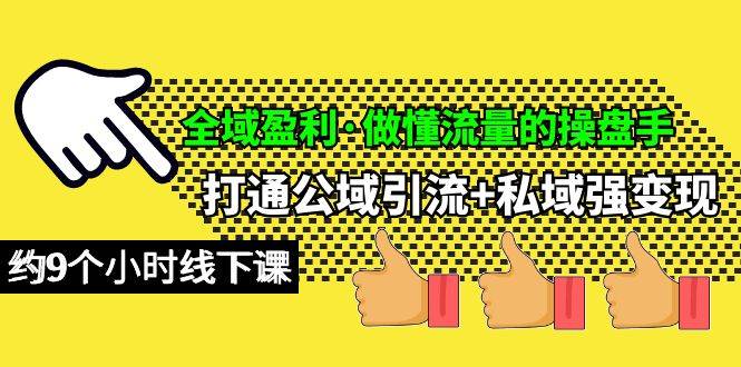 全域盈利·做懂流量的操盘手，打通公域引流+私域强变现，约9个小时线下课-爱省资源网